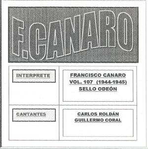 cover CdT Francisco Canaro Vol. 107 Sello Ode&oacute;n